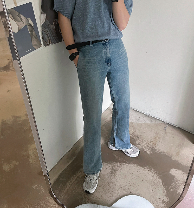 RT No. 4283 BLUE WIDE SPLIT JEANS