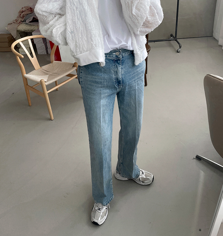 RT No. 4283 BLUE WIDE SPLIT JEANS