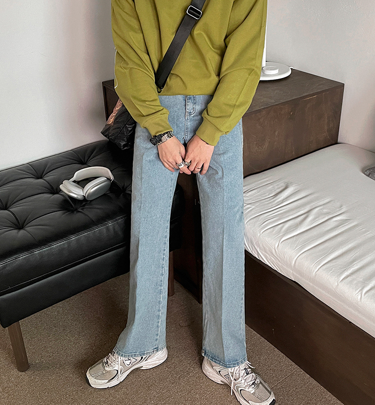 RT No. 4371 LIGHT BLUE STRAIGHT WIDE JEANS