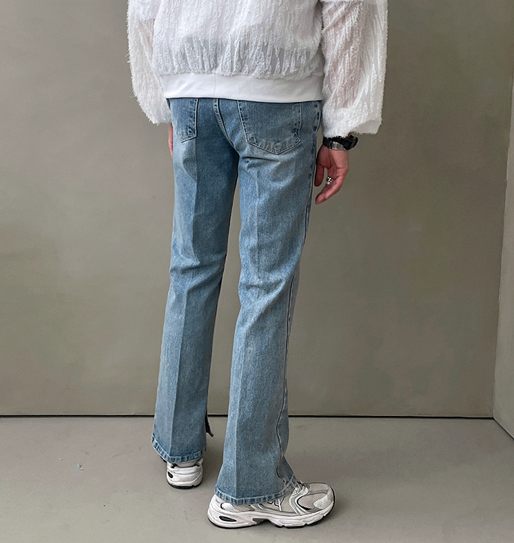 RT No. 4283 BLUE WIDE SPLIT JEANS