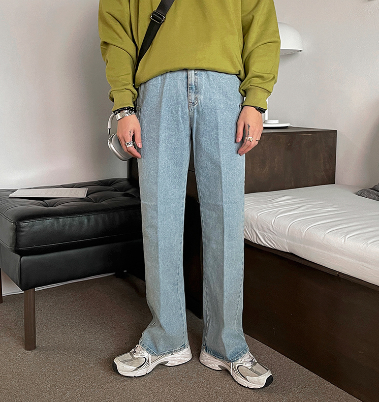 RT No. 4371 LIGHT BLUE STRAIGHT WIDE JEANS
