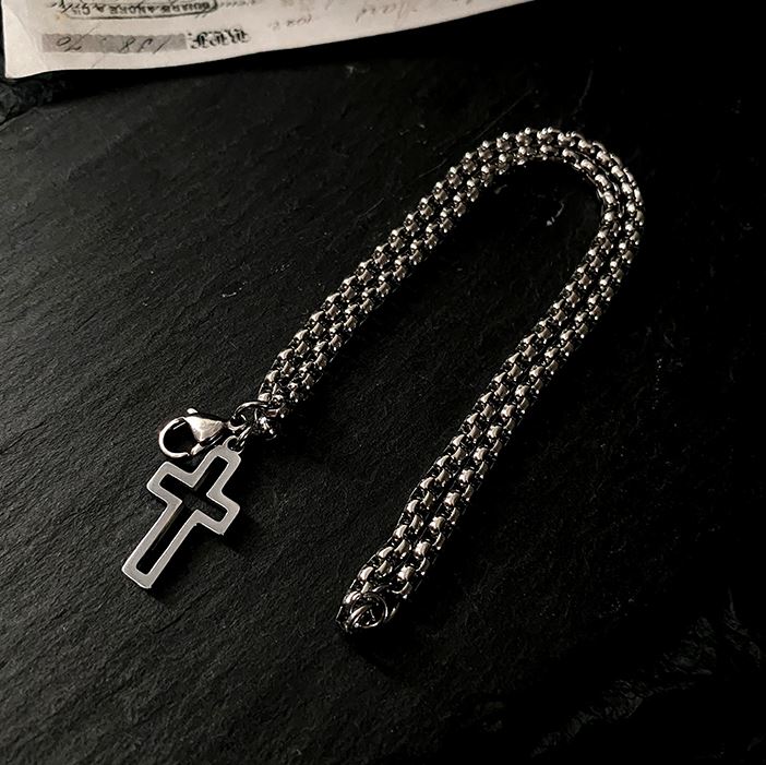 CROSS DOUBLE LAYER CHAIN BRACELET