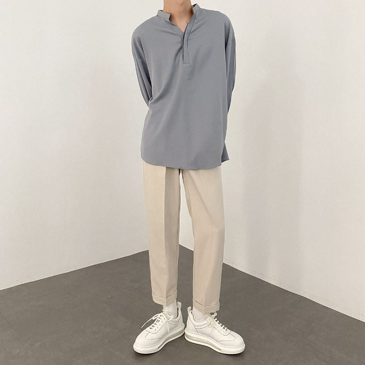 RT No. 5093 HALF BUTTON-UP COLLAR SHIRT